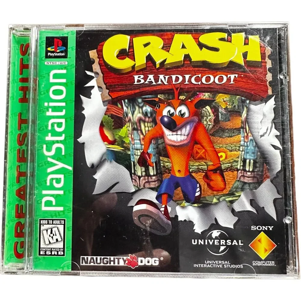 Crash Bandicoot (Sony PlayStation 1) PS1 Complete Tested Game w/ Manual & Case